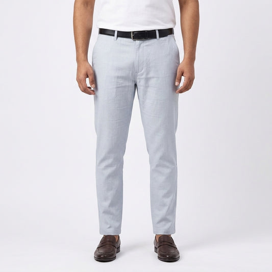Men's Classic Linen Trousers – Sky Blue