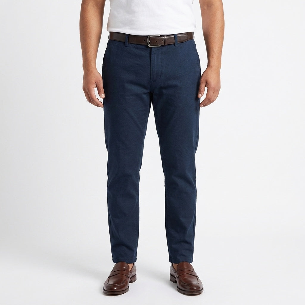 Men's Classic Linen Trousers – Navy
