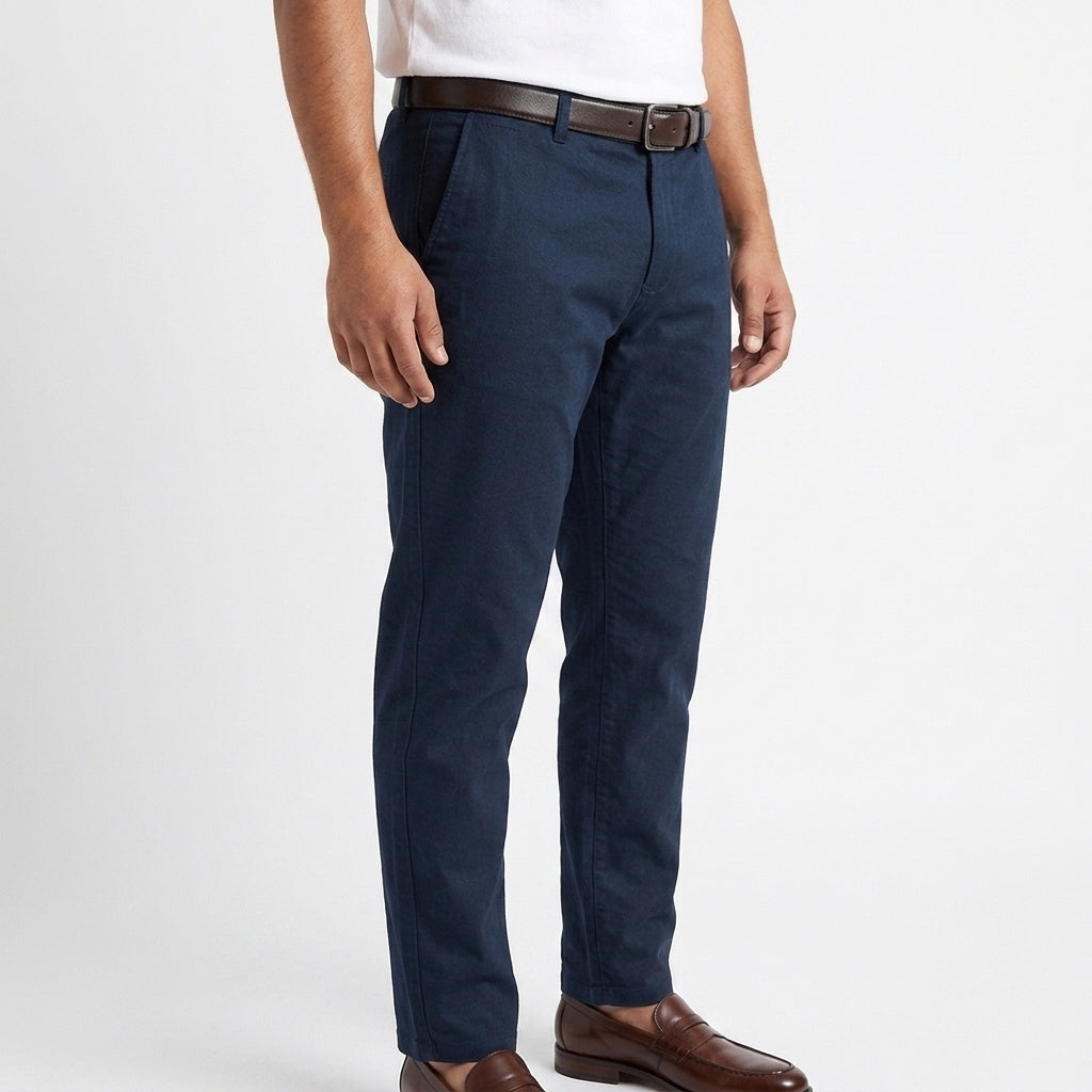 Men's Classic Linen Trousers – Navy