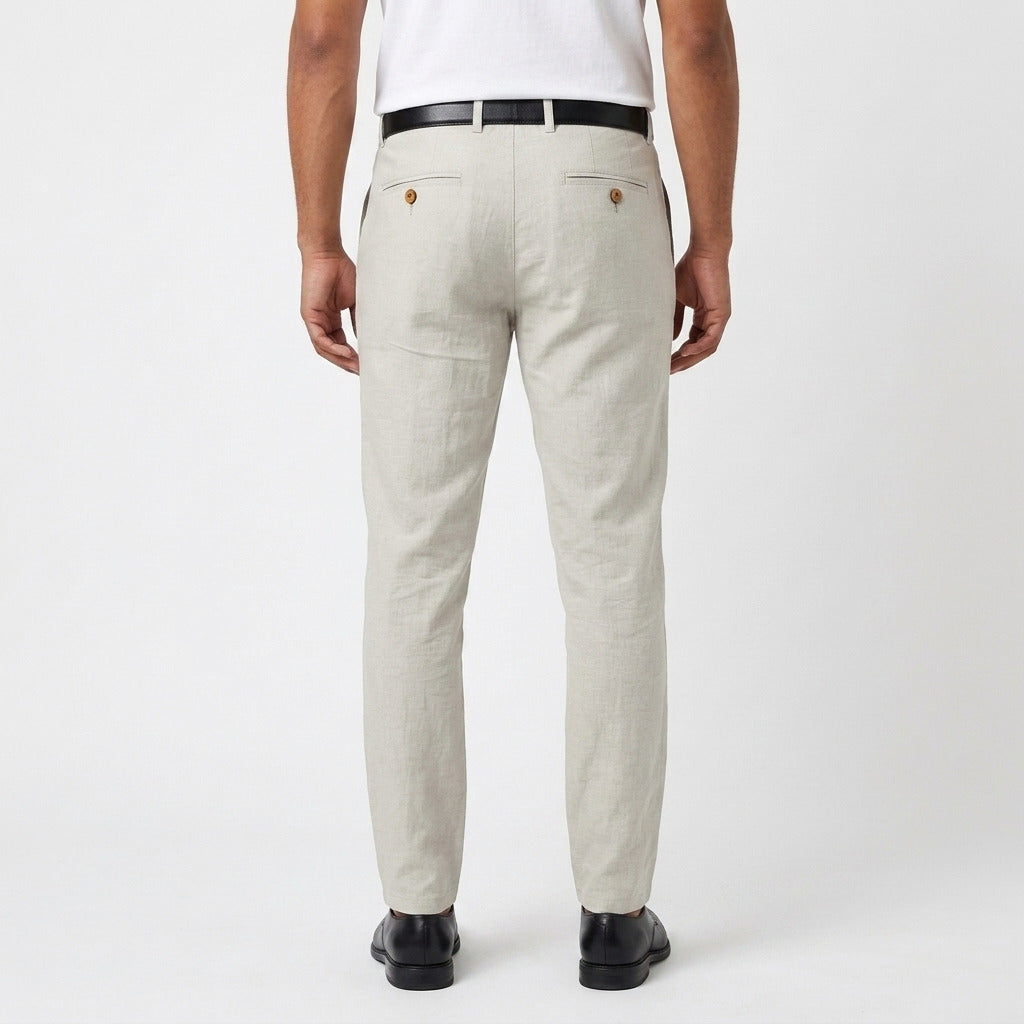 Men's Classic Linen Trousers – Light Grey
