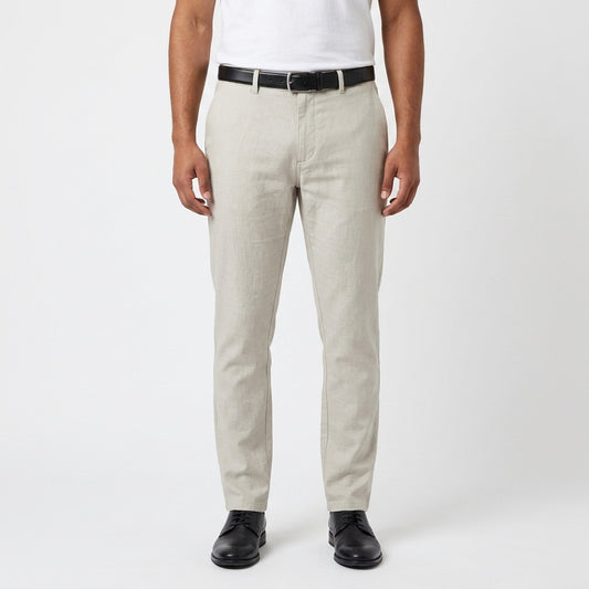 Men's Classic Linen Trousers – Light Grey