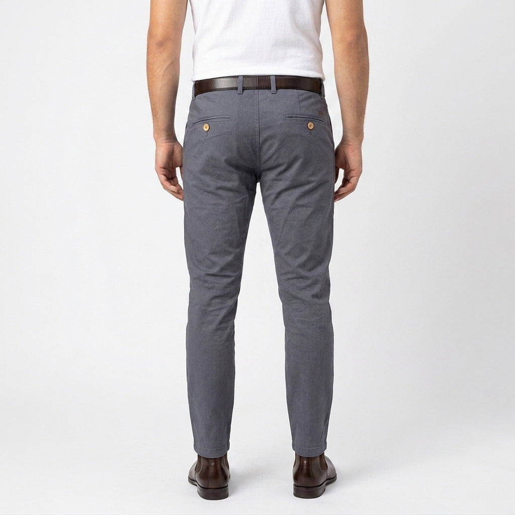 Men's Classic Linen Trousers – Dark Grey