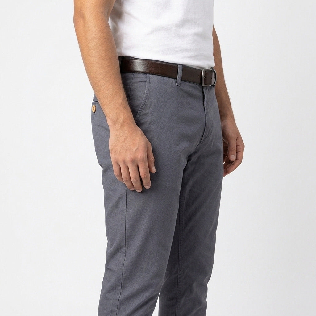 Men's Classic Linen Trousers – Dark Grey