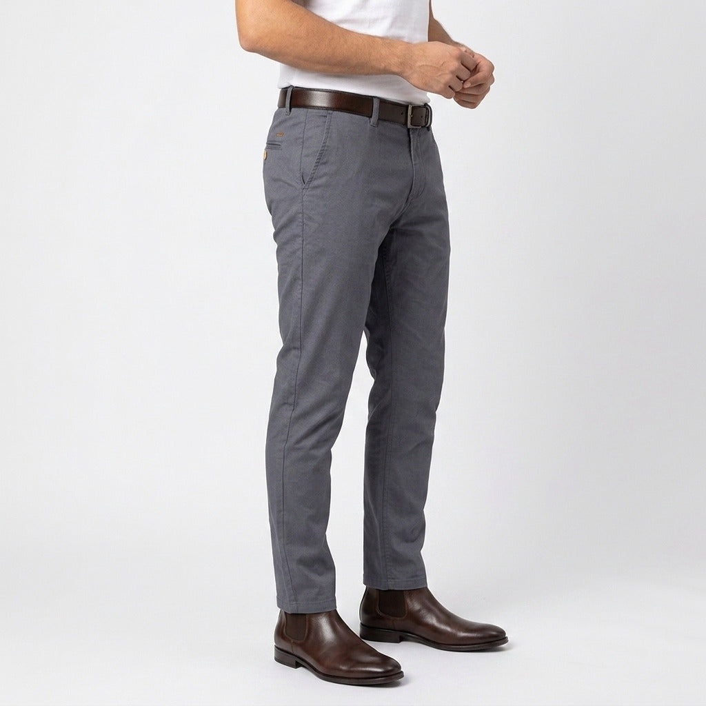 Men's Classic Linen Trousers – Dark Grey