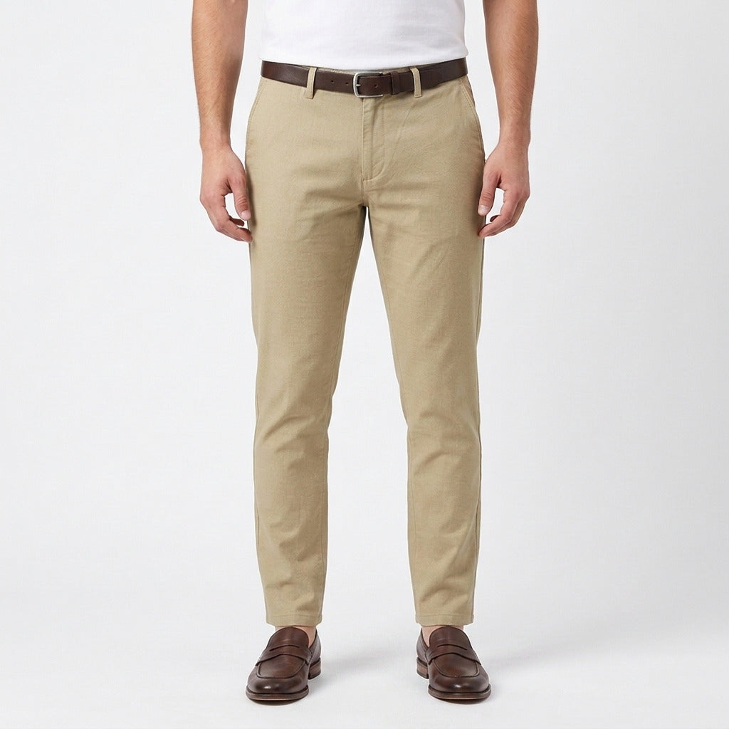 Men's Classic Linen Trousers – Cream