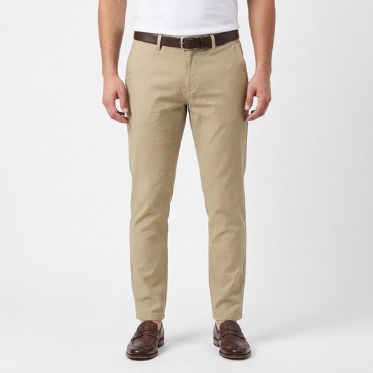 Men's Classic Linen Trousers – Cream