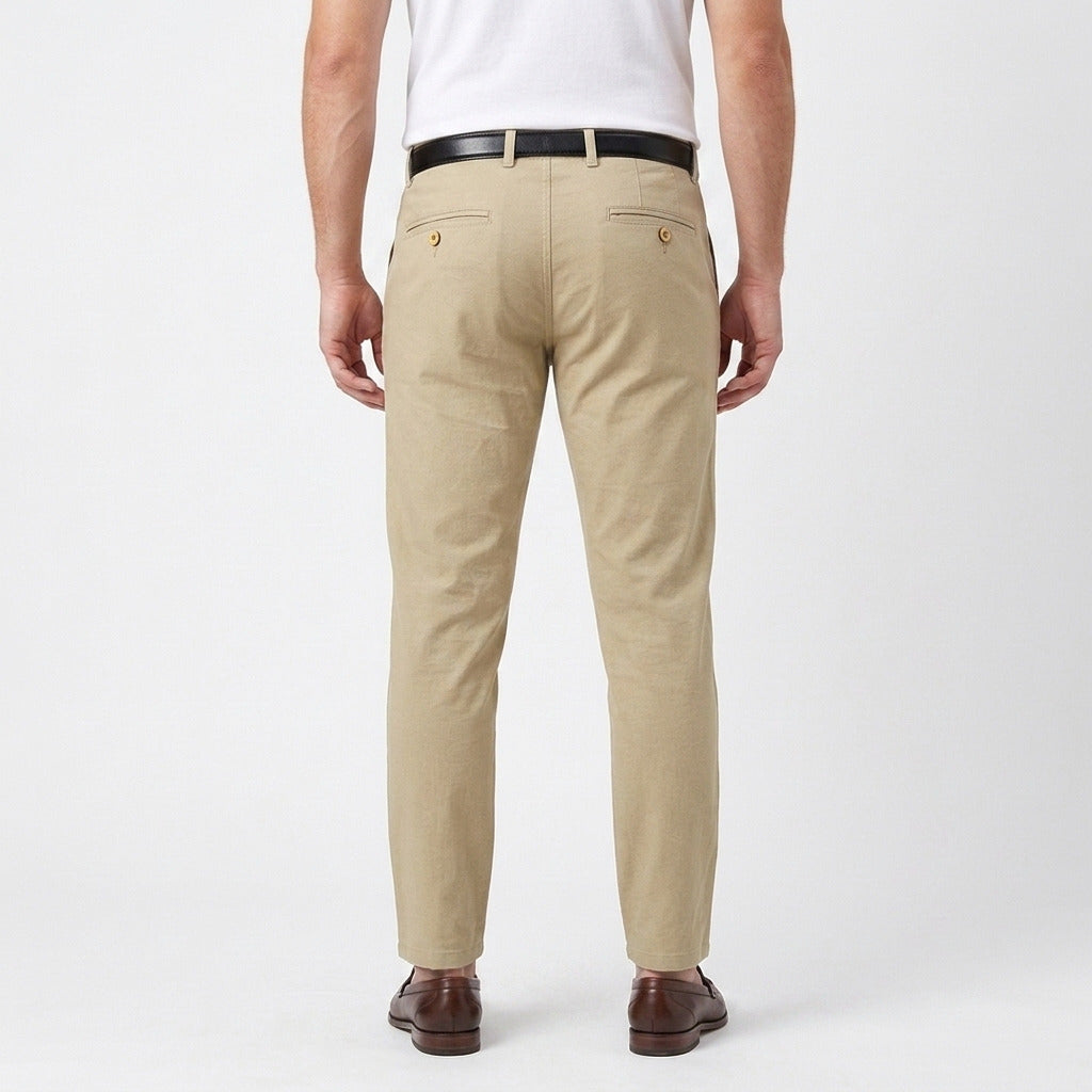 Men's Classic Linen Trousers – Cream