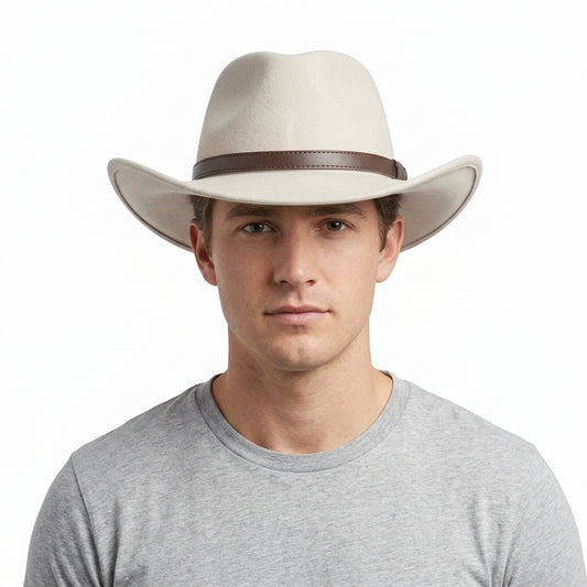 Men's Pure Wool Felt Crushable Cowboy Hat – Grey