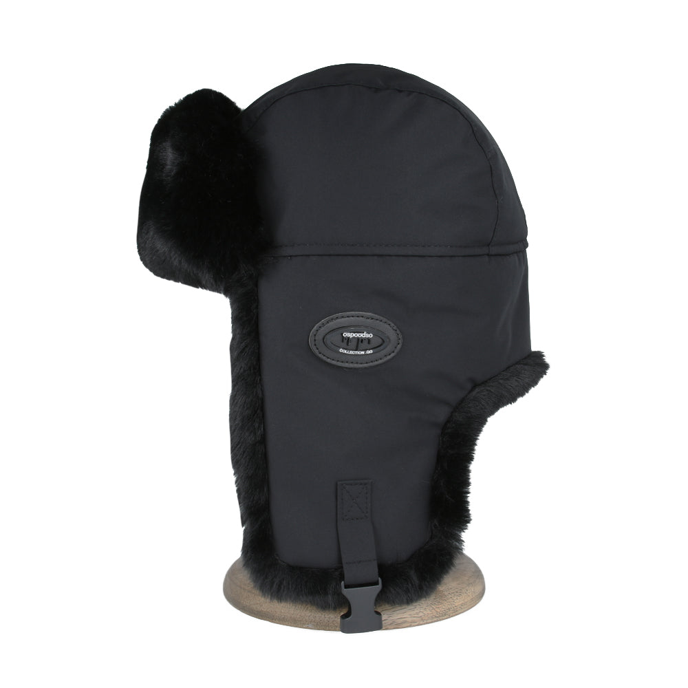 Unisex Warm Aviator Earflap Winter Trapper Hat – Black