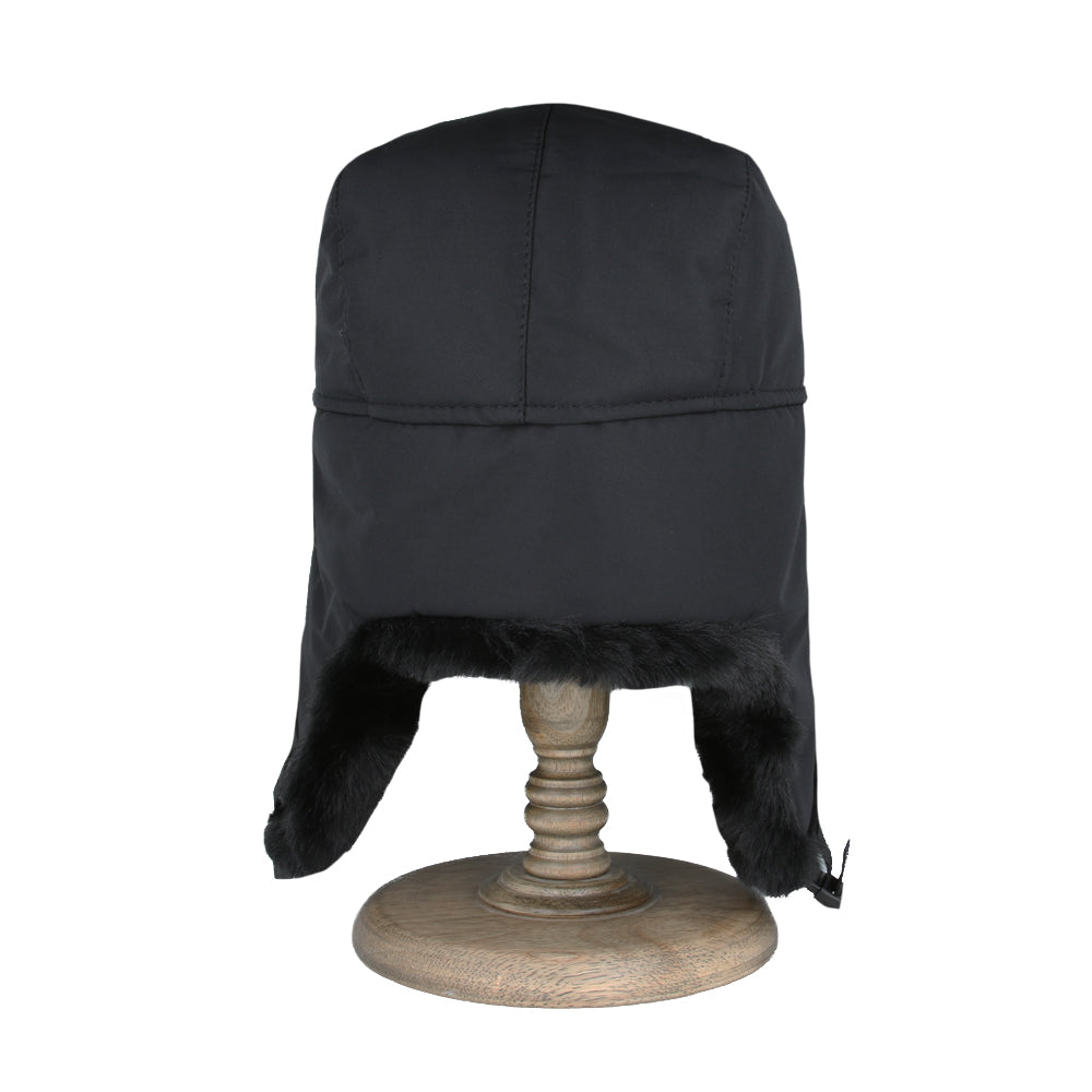 Unisex Warm Aviator Earflap Winter Trapper Hat – Black