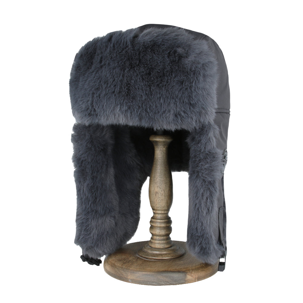 Unisex Warm Aviator Earflap Winter Trapper Hat – Grey
