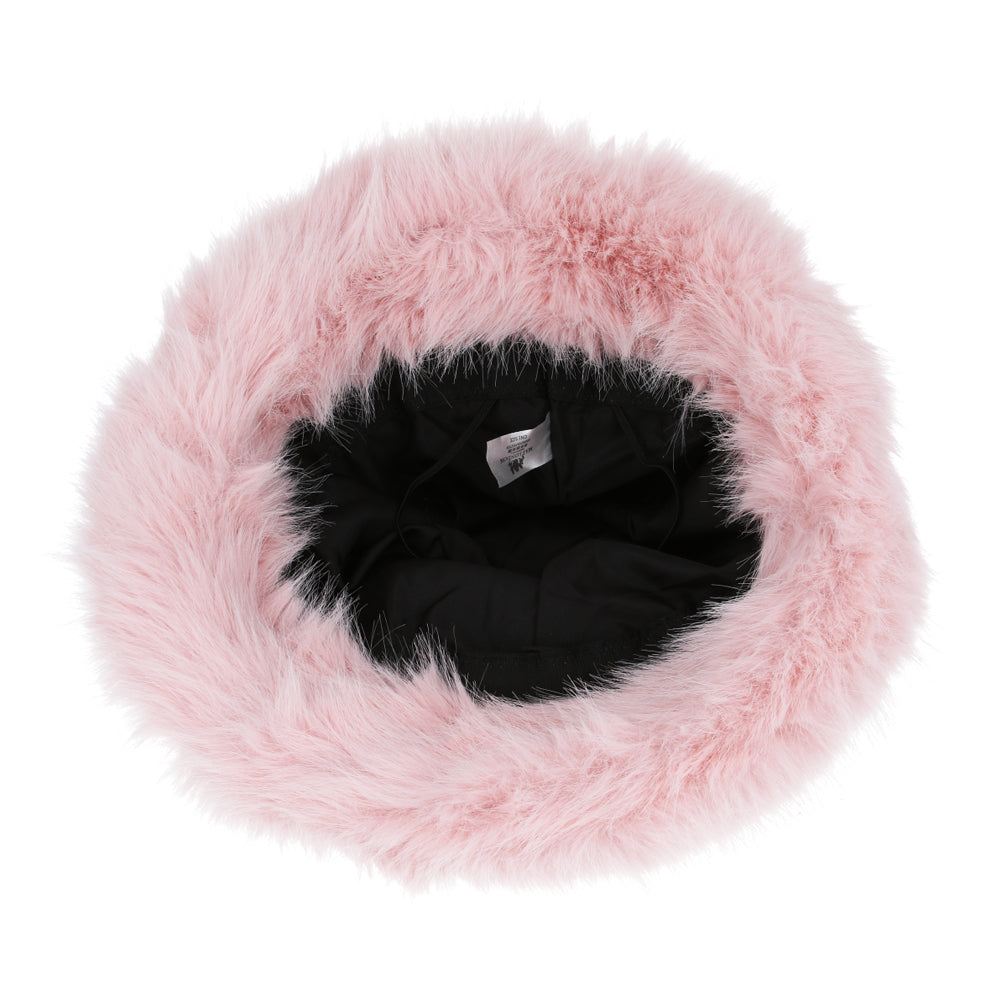 Soft Fluffy Faux Fur Bucket Hat – Pink