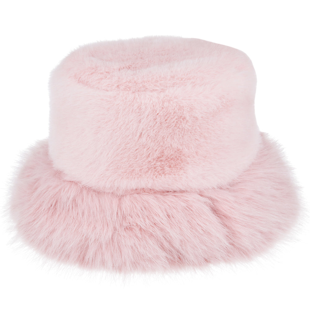 Soft Fluffy Faux Fur Bucket Hat – Pink
