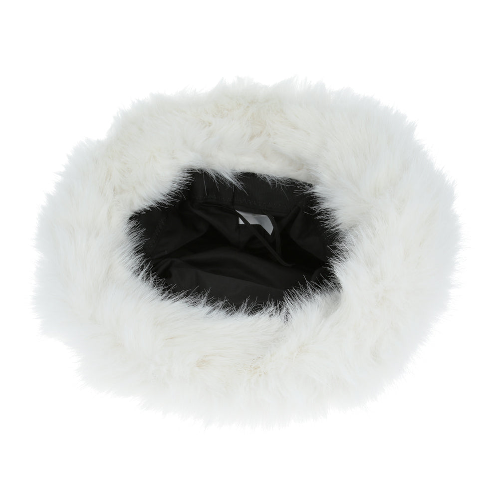 Soft Fluffy Faux Fur Bucket Hat – White