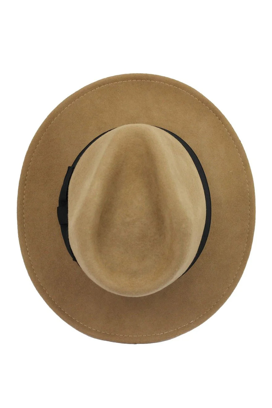 Crushable Fedora 100% Wool Wide Brim Hat
