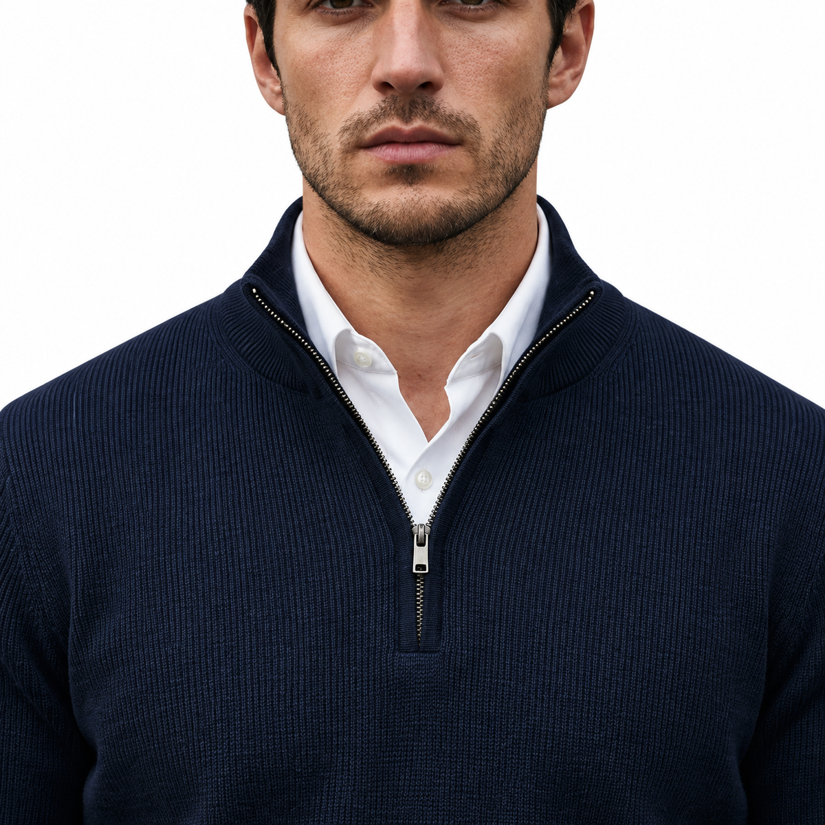 Lazy Crazy London Men's Quarter Zip Jumper - Navy