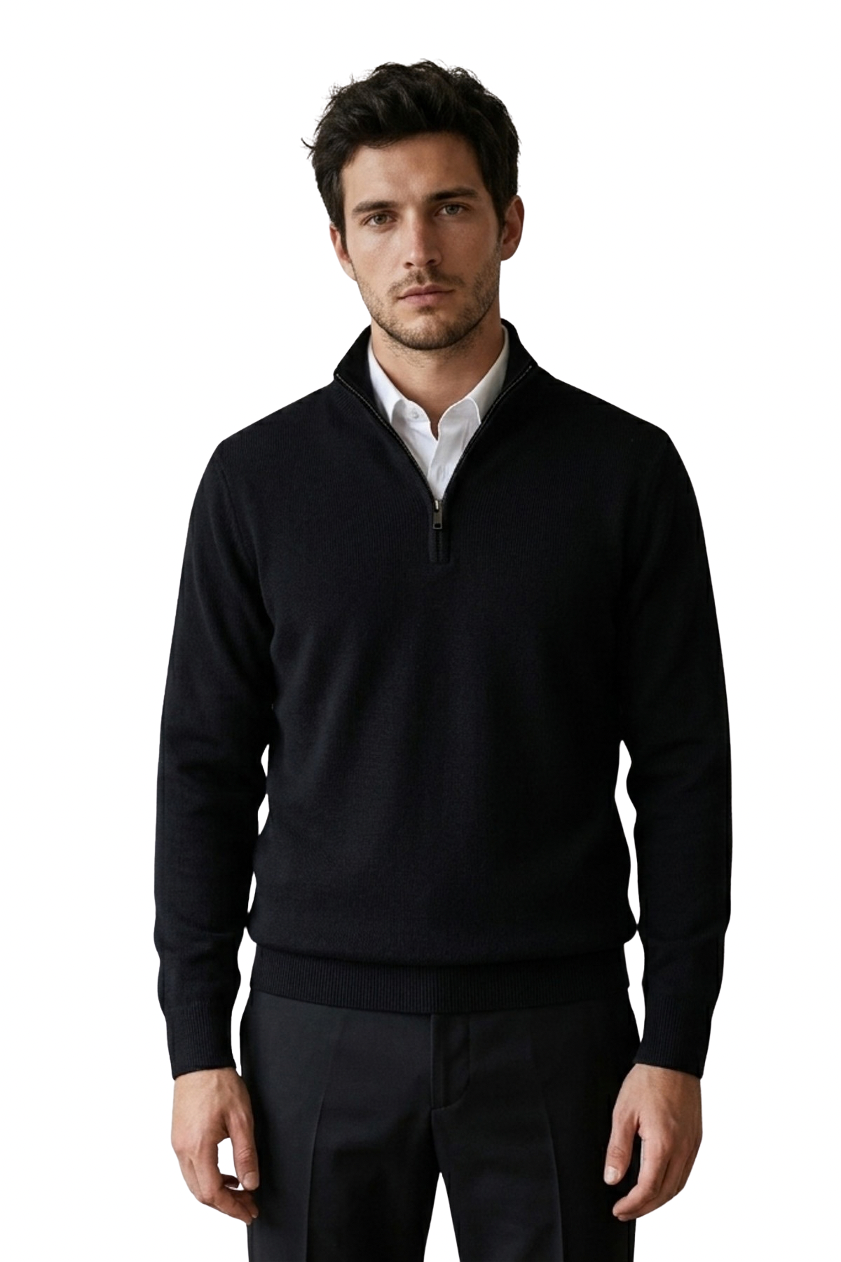 Lazy Crazy London Men's Black Quarter Zip Jumper - Black