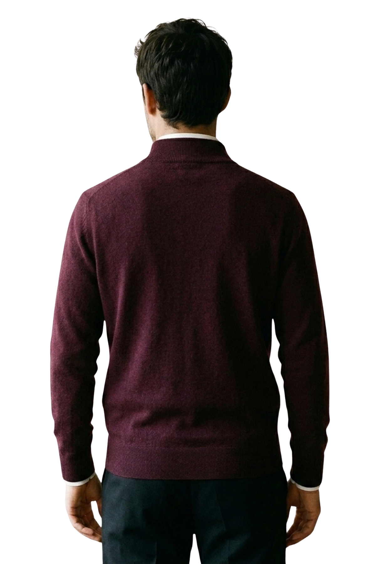 Lazy Crazy London Men's Quarter Zip Jumper - Maroon