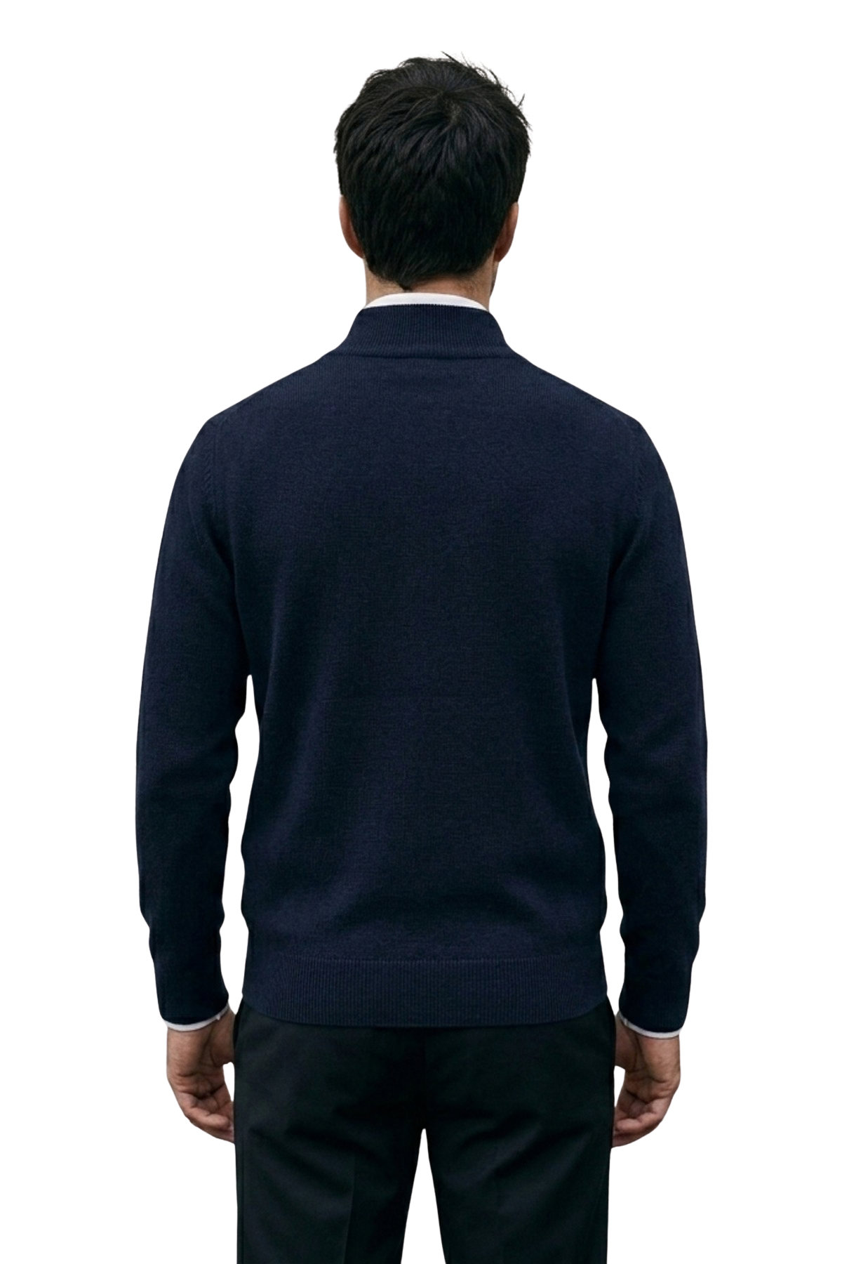 Lazy Crazy London Men's Quarter Zip Jumper - Navy