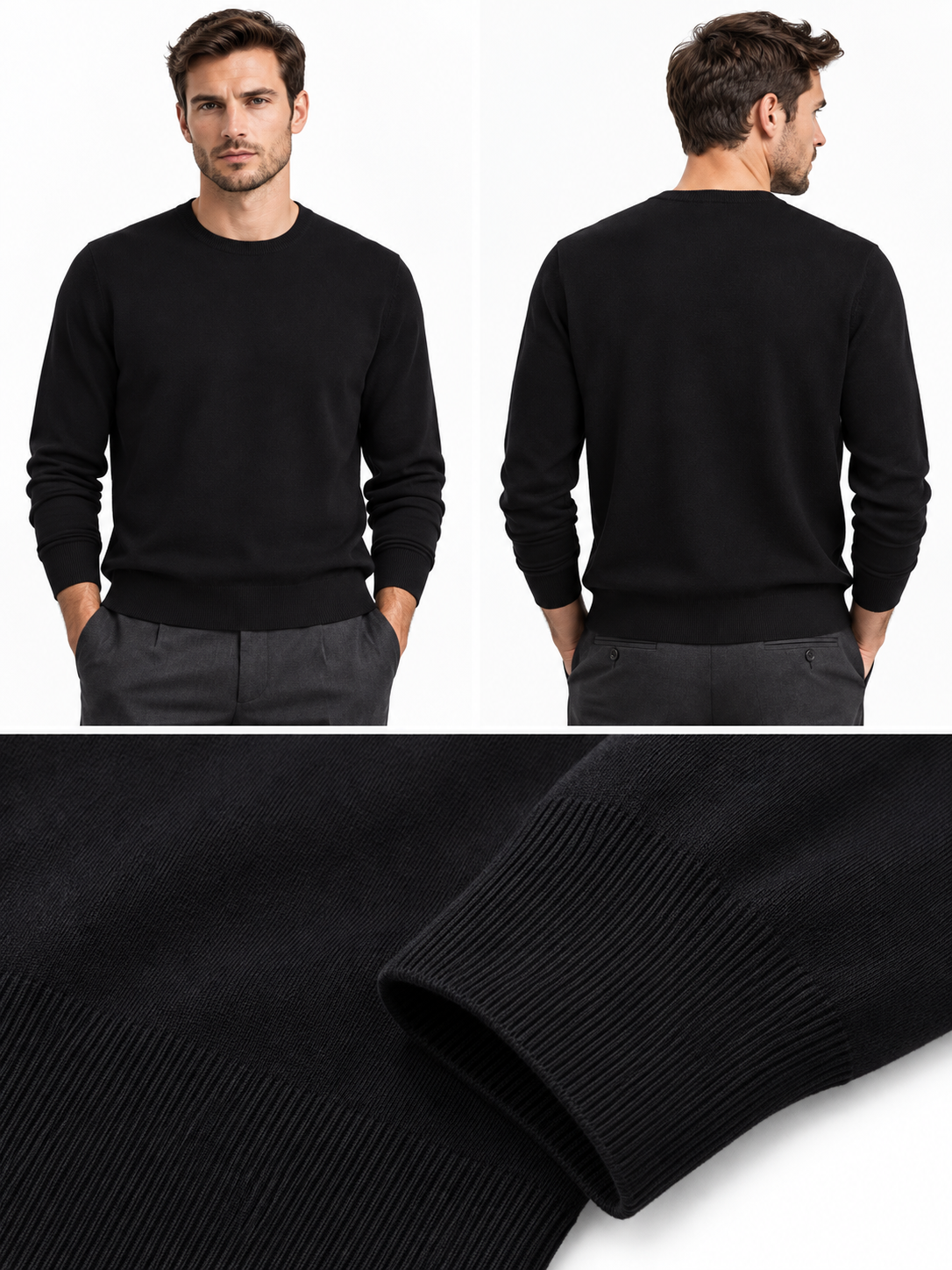 Lazy Crazy London Men's Crew Neck Jumper - Black