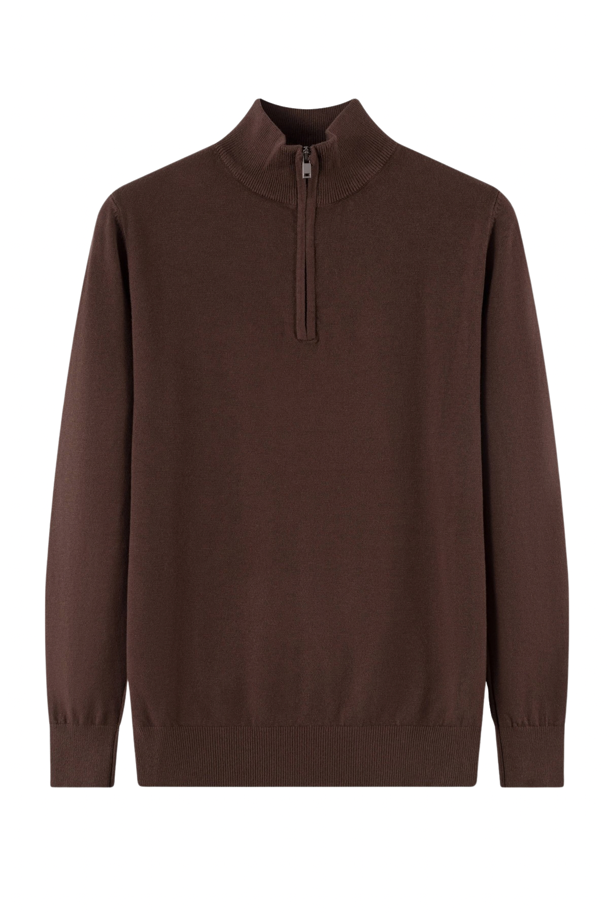 Lazy Crazy London Men's Quarter Zip Jumper - Dark Brown