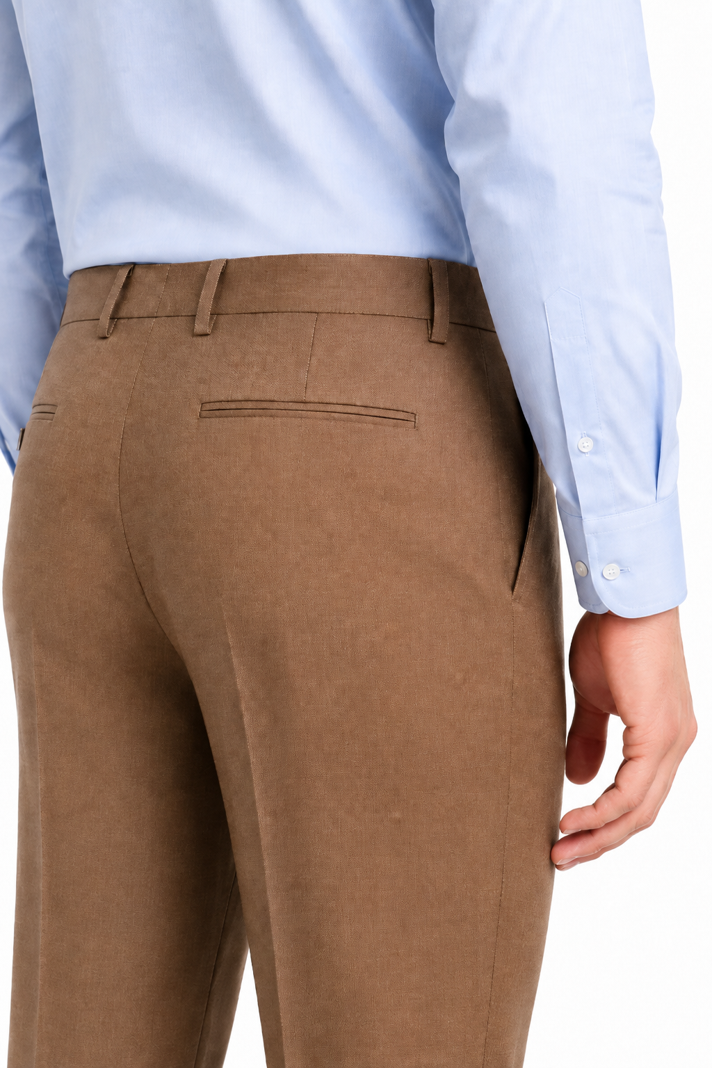 Men’s Premium Linen Office Trousers – Brown