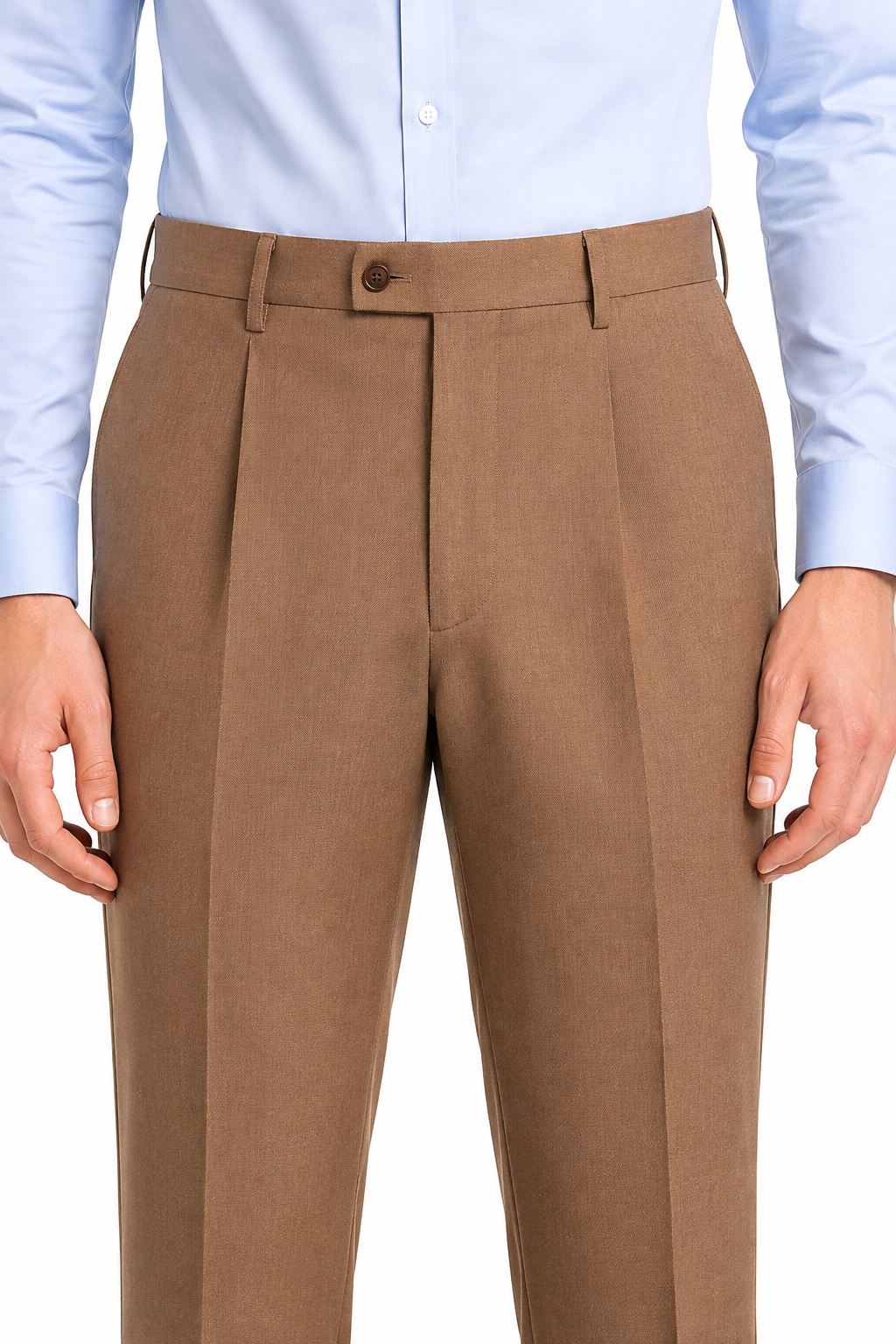 Men’s Premium Linen Office Trousers – Brown