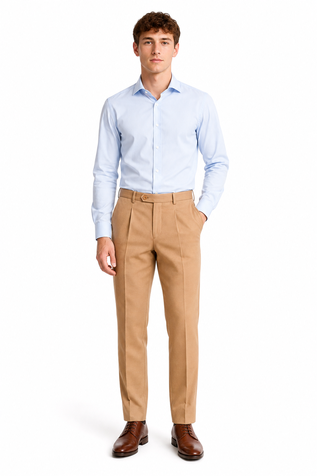 Men’s Premium Linen Office Trousers – Tan