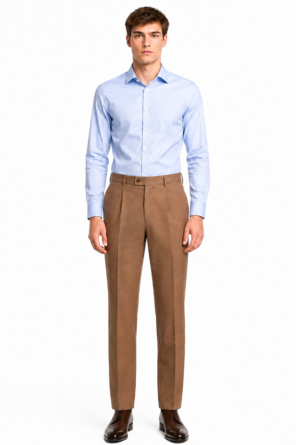 Men’s Premium Linen Office Trousers – Brown