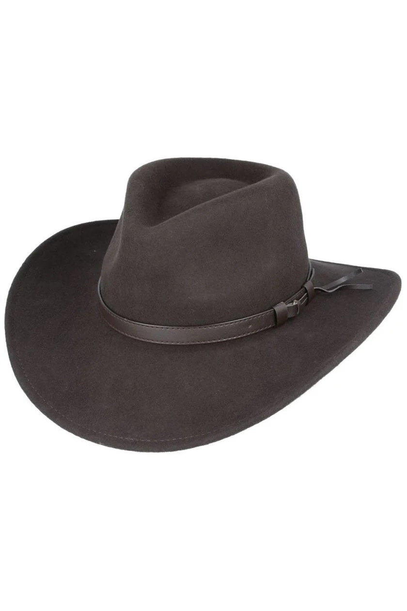 Men's Pure Wool Felt Crushable Cowboy Hat – Brown